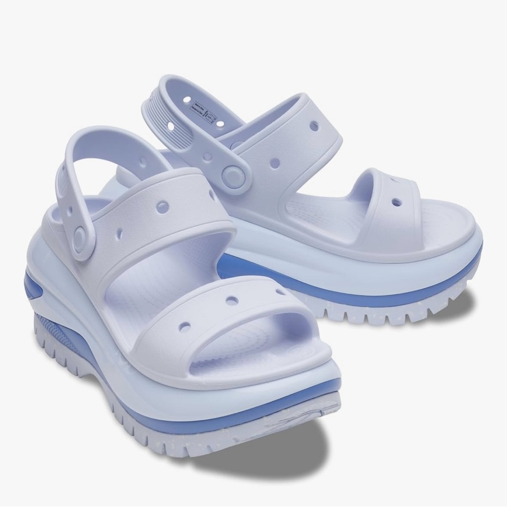 NIB Crocs Mega Crush Sandals In Blue Size 9